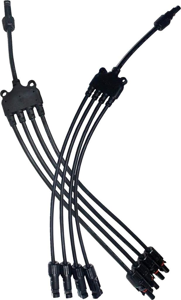 4-zu-1-Solarpanel-Verlängerungskabel – Stecker auf Buchse – 1 Paar