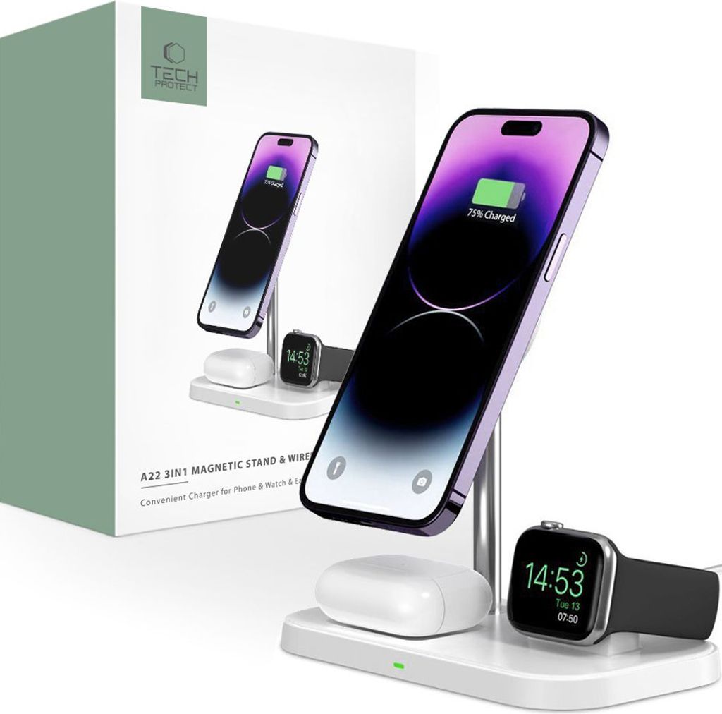 Tech-Protect Tech-protect wireless charger QI15W A22 3in1 Obrázok produktu 