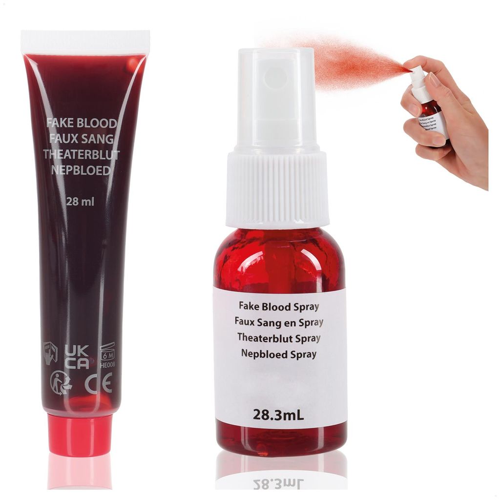 com-four® Kunstblut Set – 1x Spray (28,3 ml) & 1x Tube (28 Produktbild 