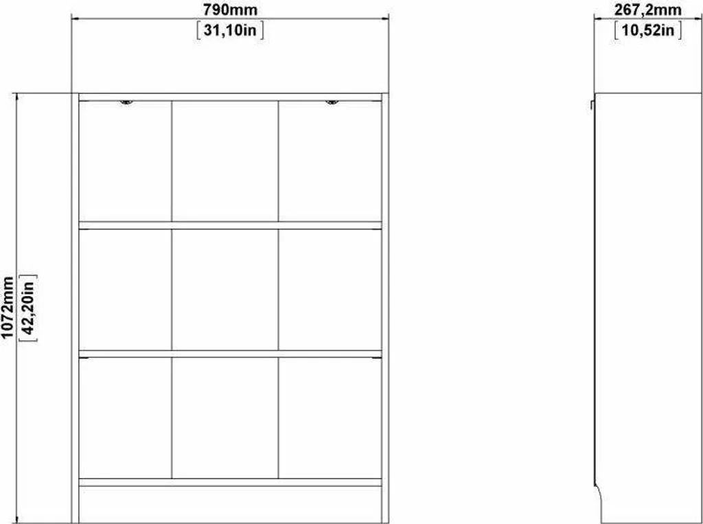 Étagère de rangement BASIC blanche pour salon - Bibliothèque 4 niveaux