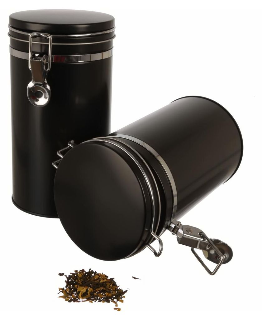Dosenritter | 2x Vorratsdose / Kaffeedose mit Silikondichtung und Bügelverschluss, luftdicht aus Metall für je 500g Kaffee | 20 x 10.4cm (H,ø) S...