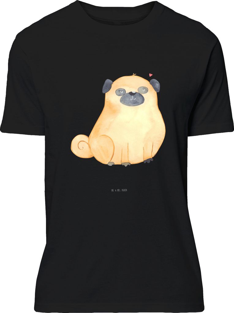 Mr. & Mrs. Panda Tshirt Mops - Schwarz - Geschenk, Jersey-Shirt, Design T-Shirt, S, Knuffig, Vierbeiner, oberteil, Liebe, Hund, Sprüche