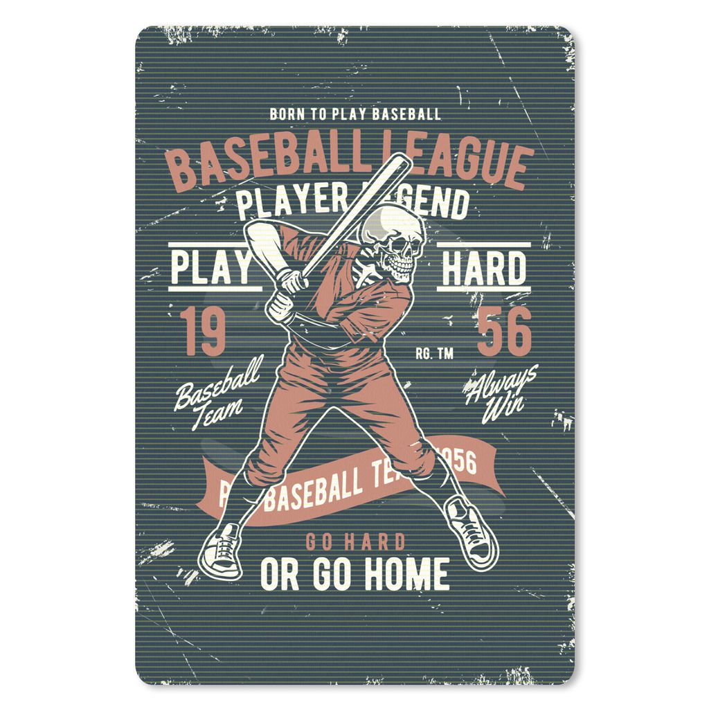 MuchoWow Mauspad Mousepad Vintage - Totenkopf - Baseball 40x60 cm - Mousepads - Maus Mat - Pad - Mausunterlage - Schreibtisch Accesoire