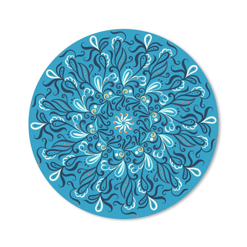 MuchoWow Mauspad Mousepad Mandala - Blau - Muster 20x20 cm - Mousepads - Maus Mat - Pad - Mausunterlage - Schreibtischmatte