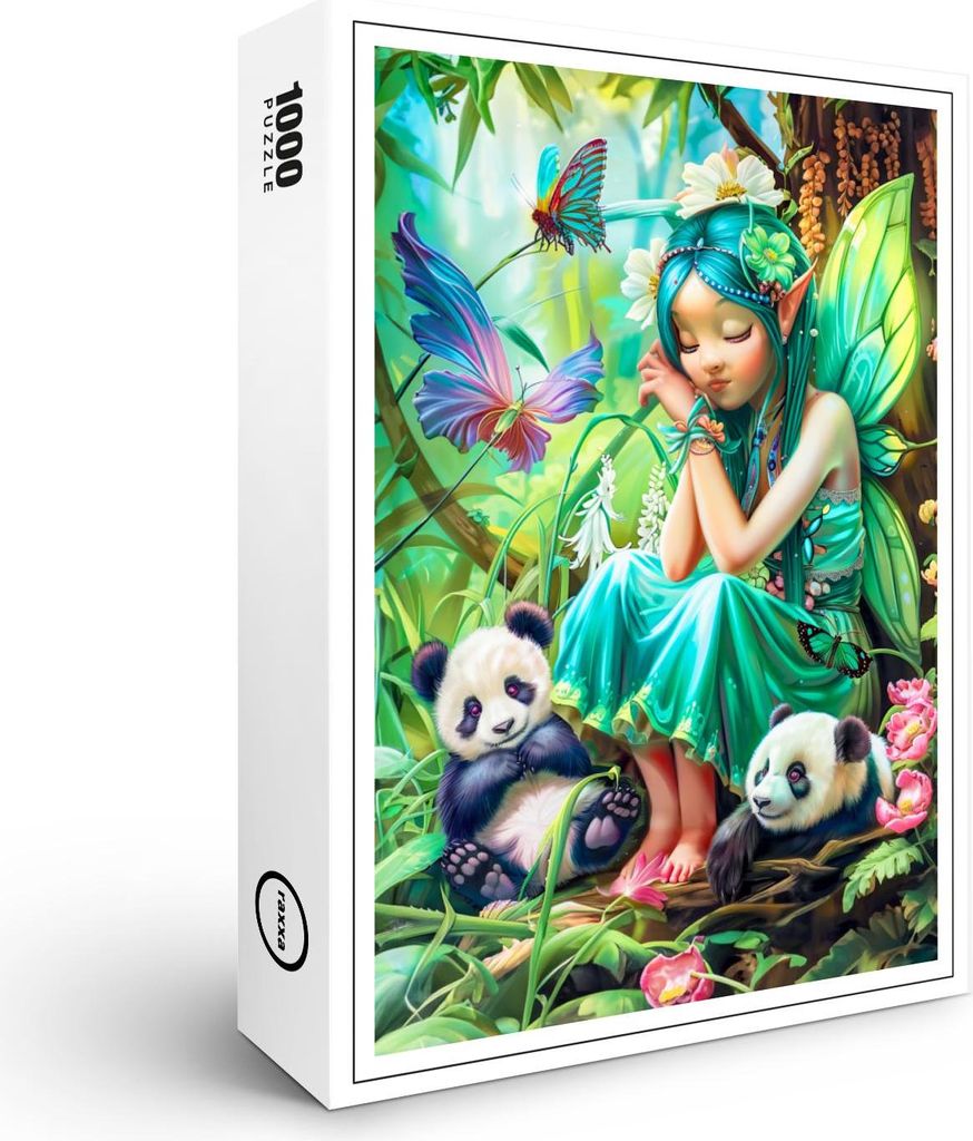 raxxa Premium-Puzzle "Forest Fairy with Gentle Pandas", 1000 Teile