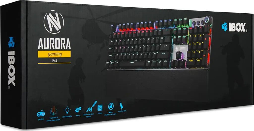 Clavier de bureau iBox Aurora K-3 USB argent pour le télétravail - 14