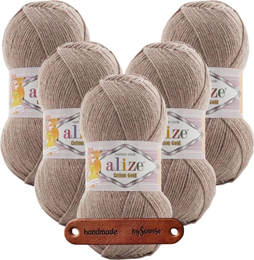 5 x ALIZE Baumwolle Gold 960 mit Label
