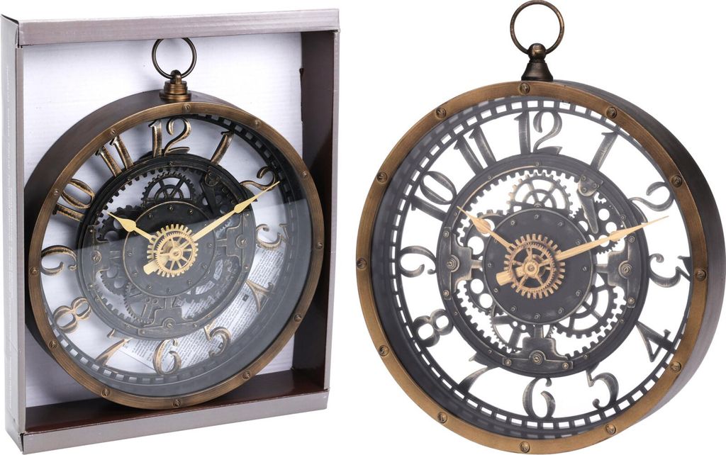 Wanduhr Dekoration mehrfarbig rund 28 cm Design Uhr Produktbild 