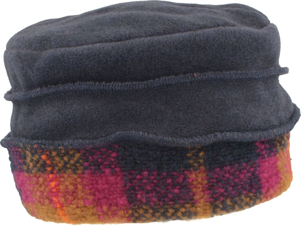 MtM warmer Fleece-Stoffhut mit Biese & Multicolor-Rand