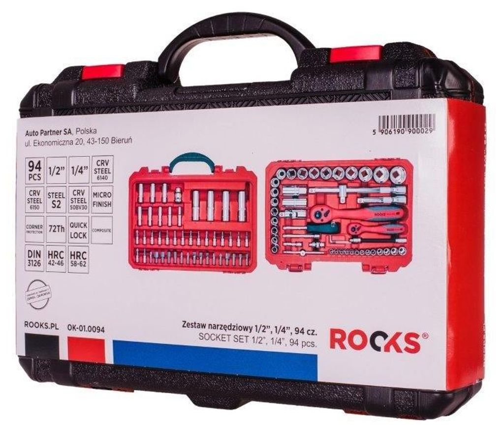 ROOKS Werkzeug-Set OK-01.0094 Chrom-Vanadium-Stahl Werkzeugstahl