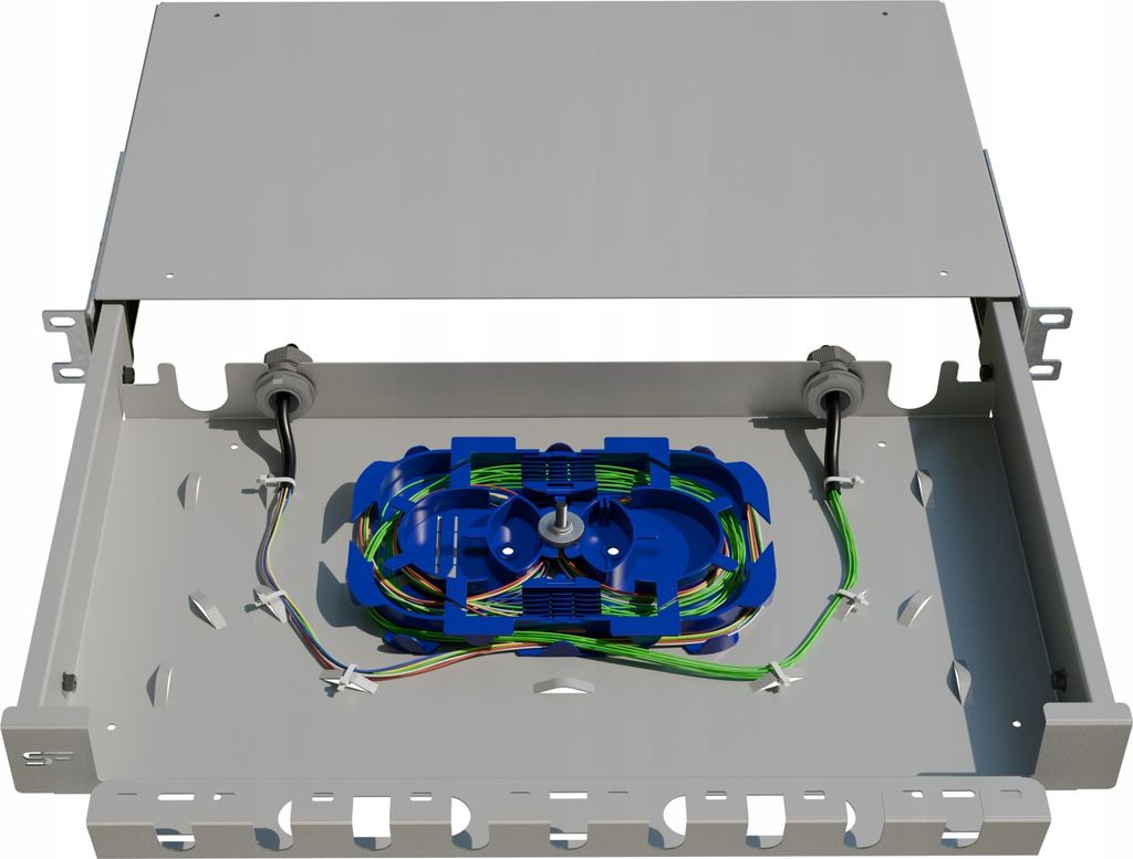 Glasfaser-Switch-Schublade für 19"-RACK-Schränke Patchcord-Versorgung