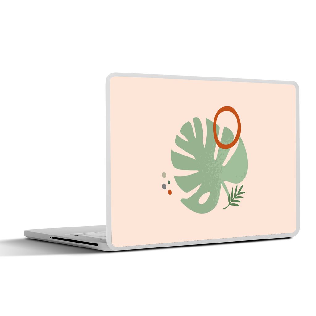 MuchoWow Laptop Aufkleber Sticker Cover Monstera - Pflanzen - Sommer - Pastell 30x22 cm - Laptop-Sticker