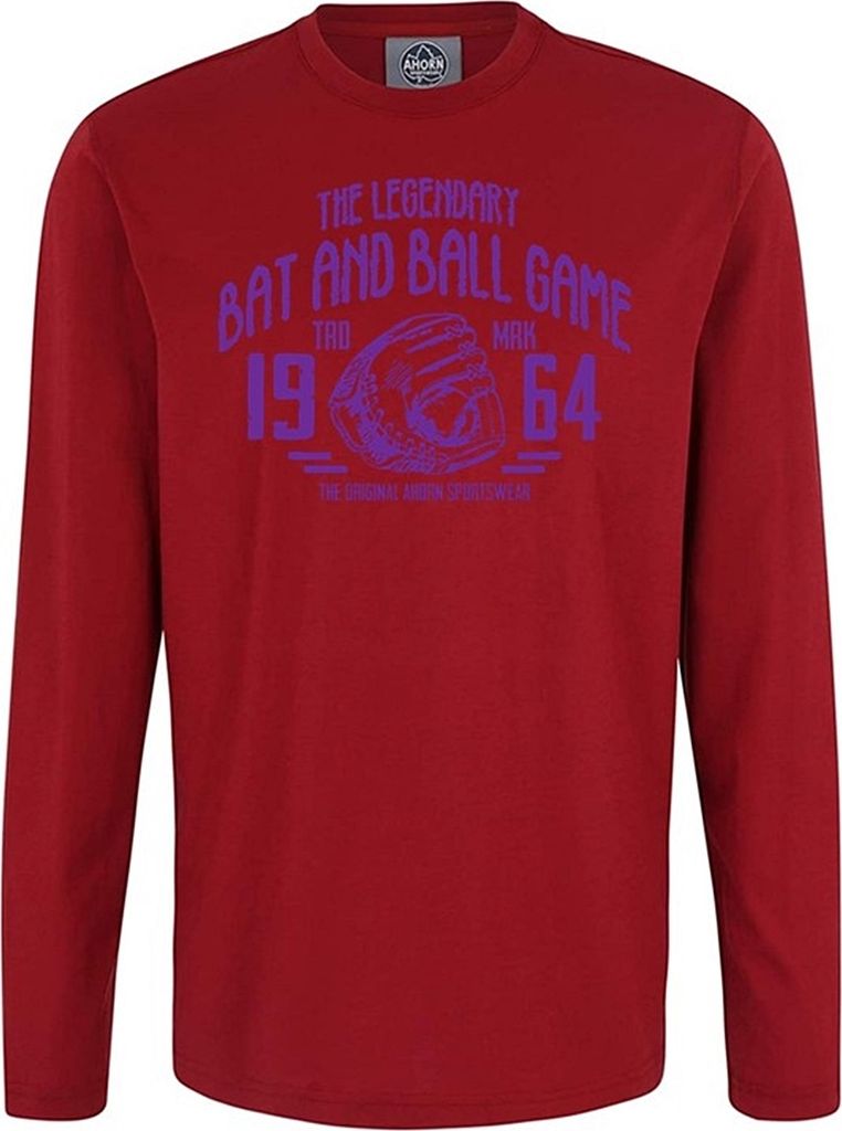 Übergrößen Longshirt Legandary Ball Game lila AHORN SPORTSWEAR Dark Red 6XL