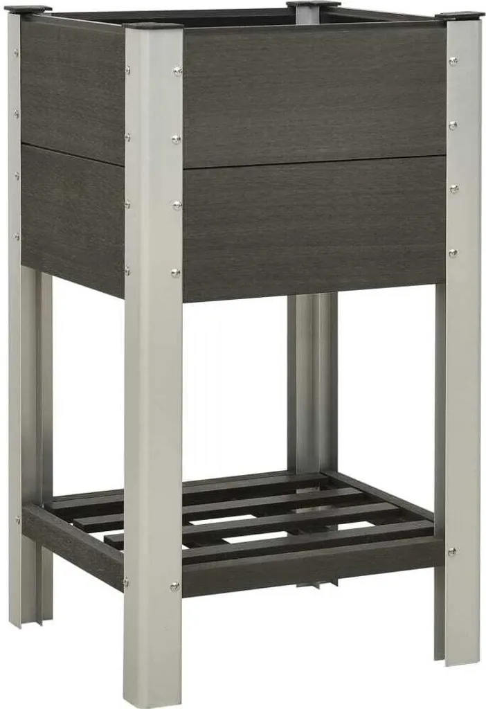 Plateau de jardin The Living Store 50x50x90 cm en WPC Gris Durable