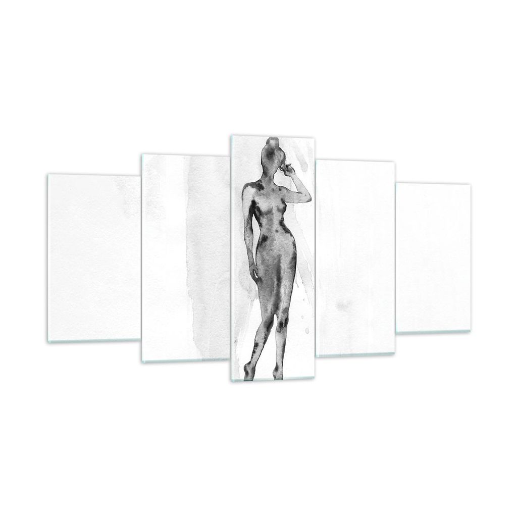 Bilder auf glas - 5 Teile - Nacktheit Frau Körper - 160x85cm - Glasbilder - Wandbilder - Bilder - zum Aufhängen bereit - Wanddekoration aus Glas ...