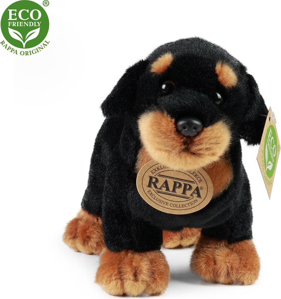 Plüschtierhund Rottweiler Welpe schwarz