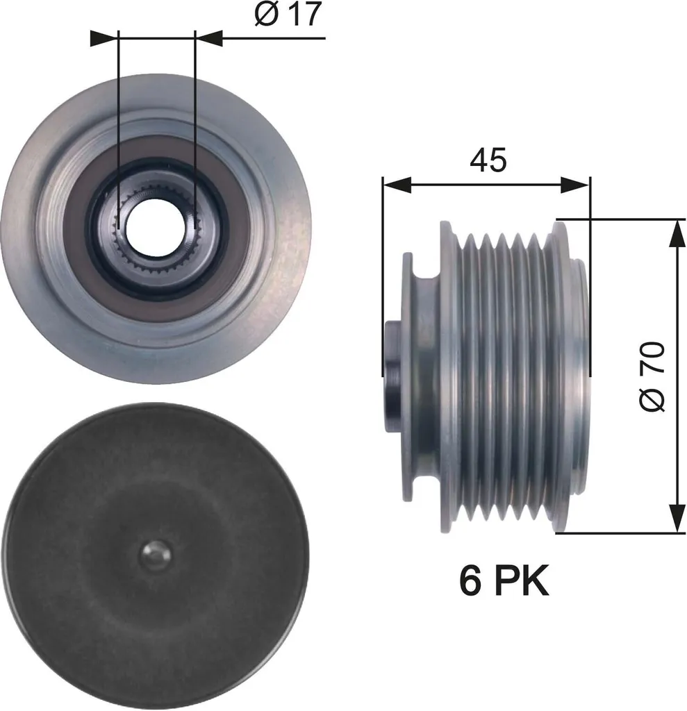 Poulie Alternateur OAP7128 GATES : Performance et Silence pour Audi
