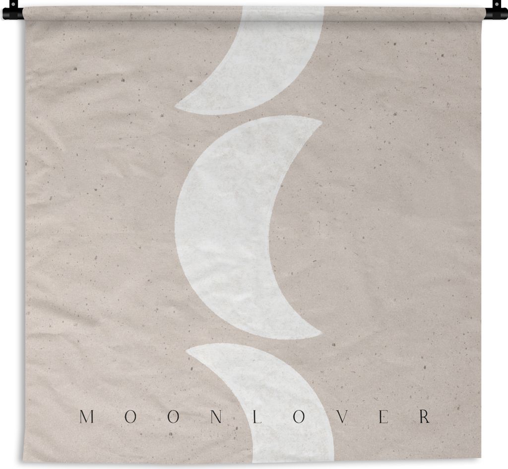 MuchoWow Wandteppich Wandbehang Mond - Pastell - Text - Zitate 60x60 cm Tapisserie Dekoration Wandtuch - Dekorationen - Wand Decke