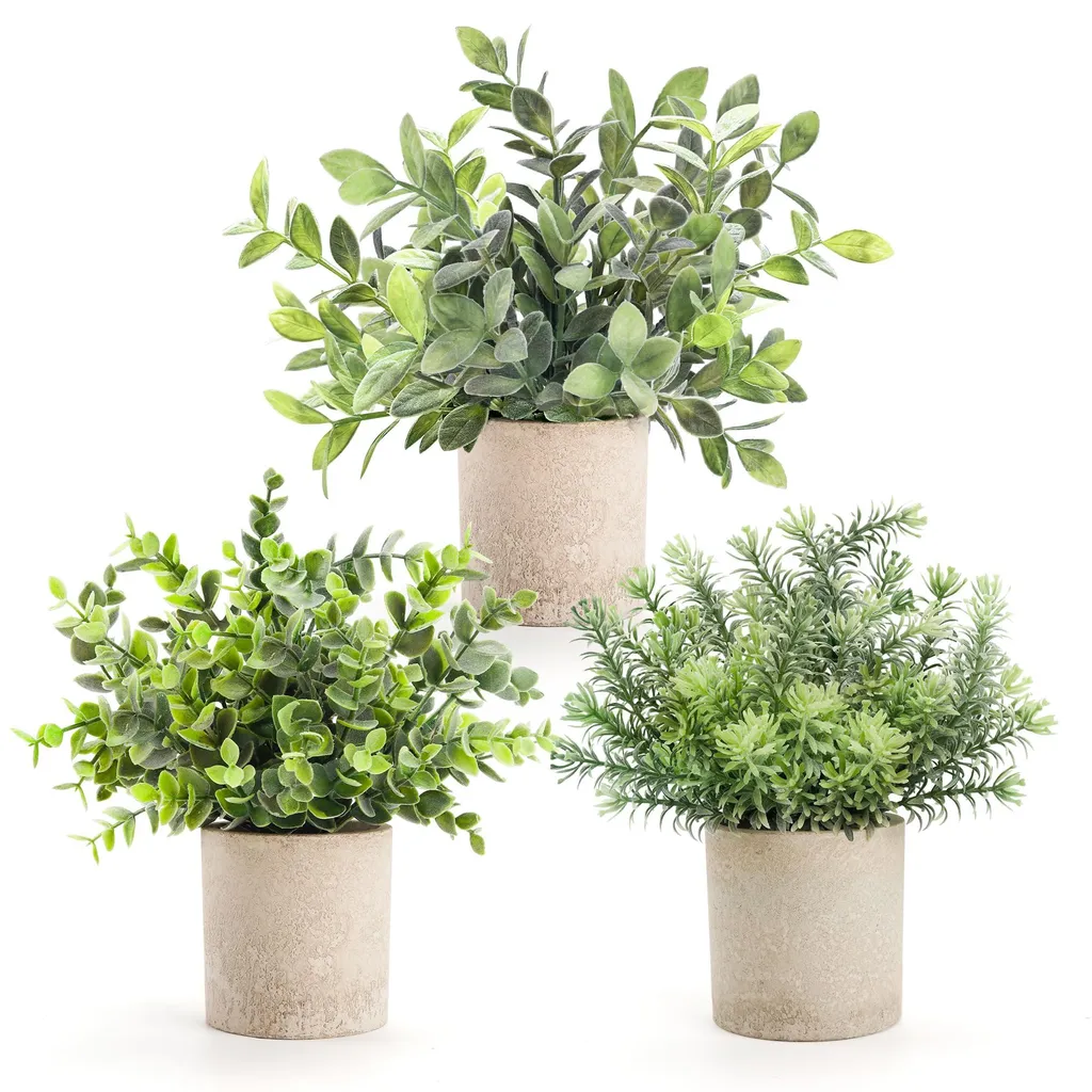 Plante Artificielle Eucalyptus : Déco Végétale sans Arrosage - Lot de 3