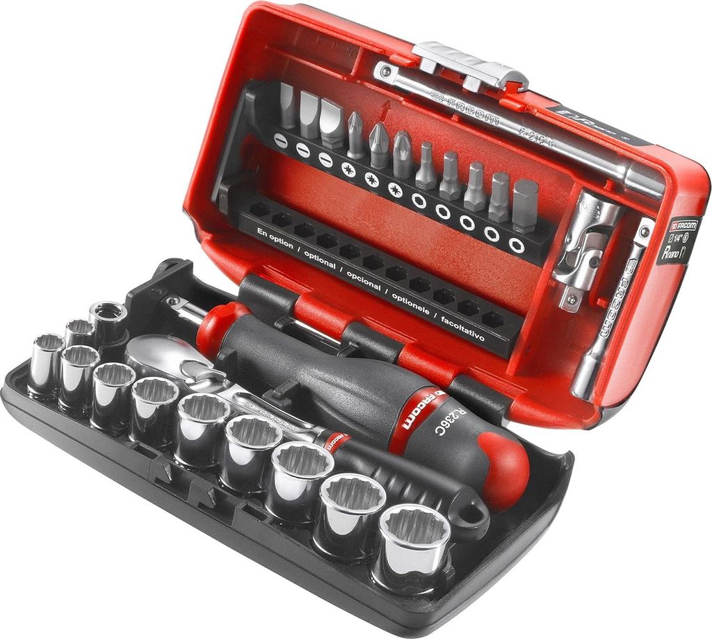 Facom RL.NANO112 1/4" Nano Birnenkopf-Ratschen-Steckschlüsselsatz 27-teilig