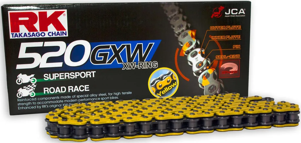 Chaîne RK 520GXW XW-Ring Ultra Robuste : Endurance et Fiabilité 116m