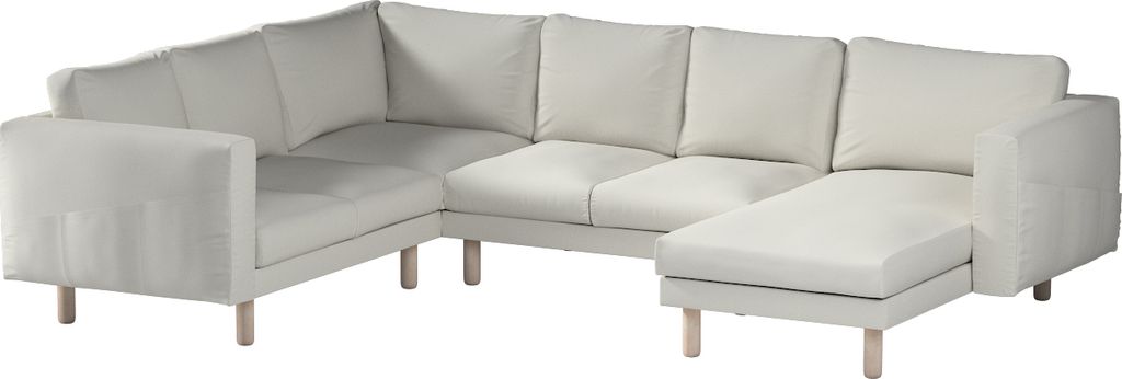 Dekoria Bezug für Norsborg 5-Sitzer Ecksofa mit Recamiere, hellgrau, Norsborg Bezug für 5-Sitzer Ecksofa mit Recamiere