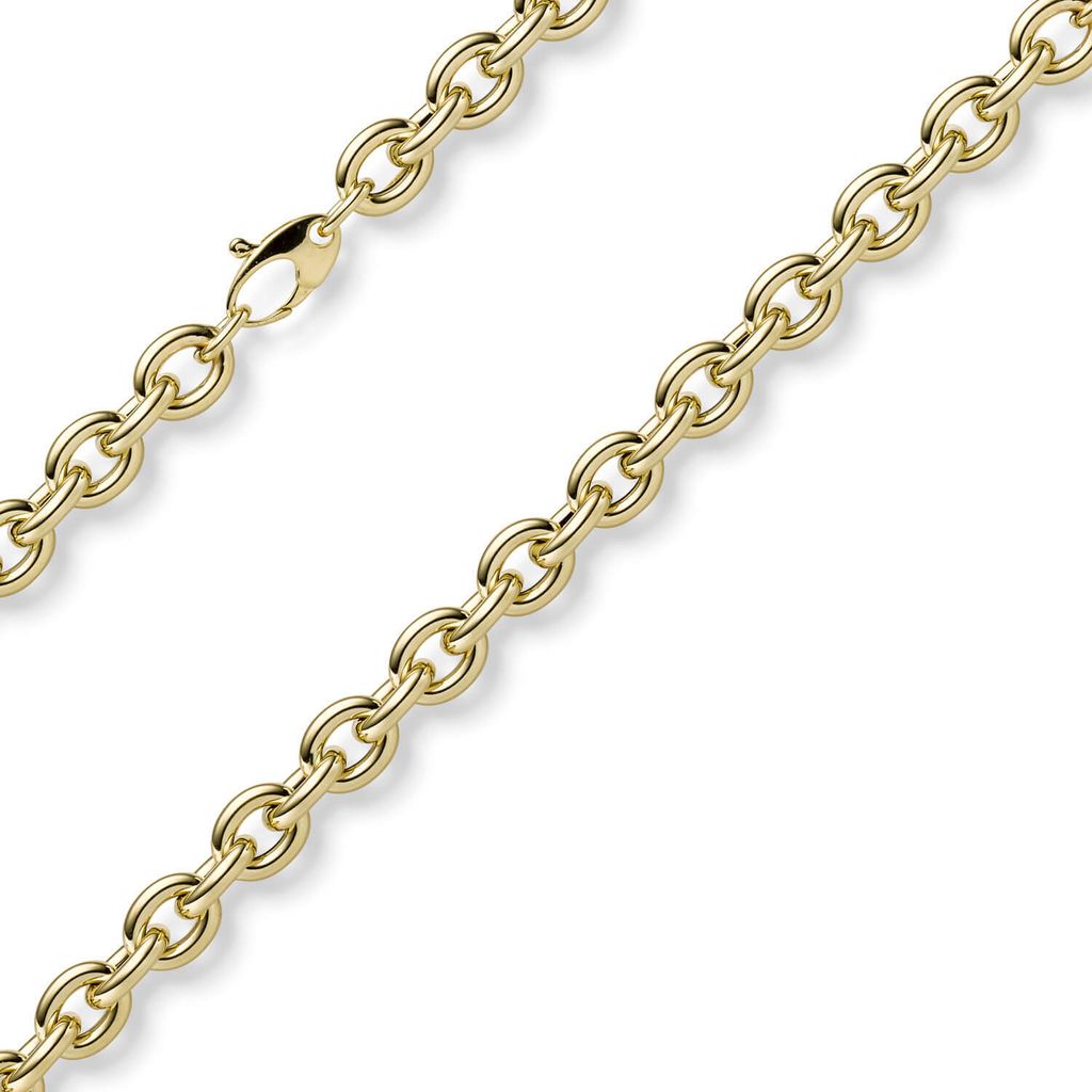 7mm Armband Armkette Rundankerkette aus 585 Gold Gelbgold 19cm