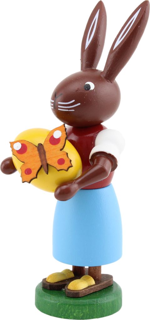 Thomas Preißler Erzgebirge Osterhase 10 cm, Motiv:Hase mit Schmetterling