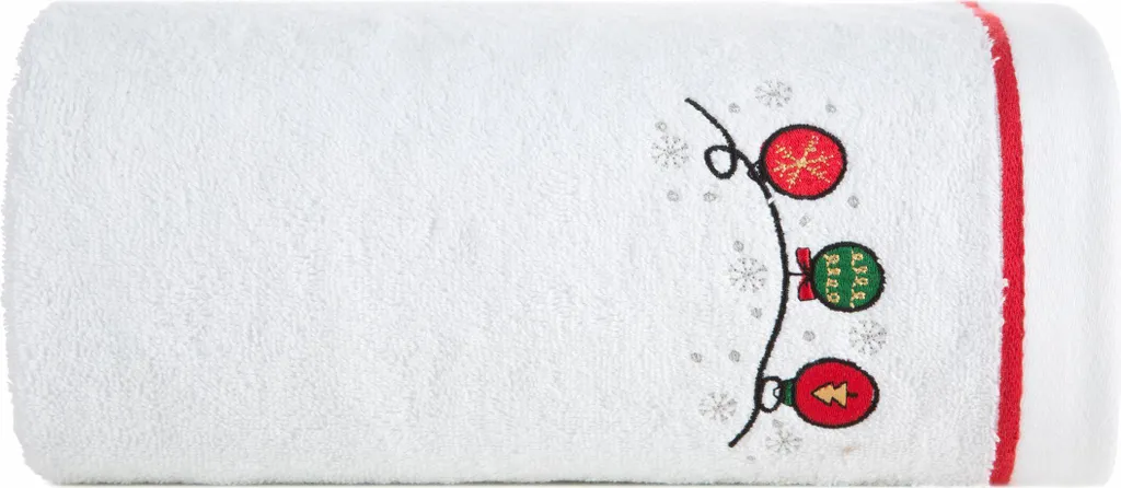 Eurofirany Serviette Gerda 70x140 cm en coton blanc décor Noël chic