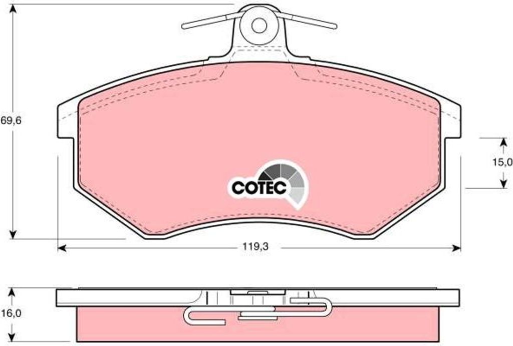 TRW GDB430 Bremsbelagsatz, Scheibenbremse OE 853698151E kompatibel mit Golf III, Passat 35I, Vento