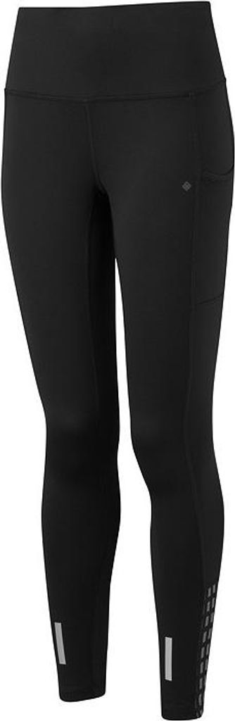 Hose RONHILL W TECH AFTERHOURS TIGHT Lady, schwarz/anthrazit/reflektierend Größe: 14