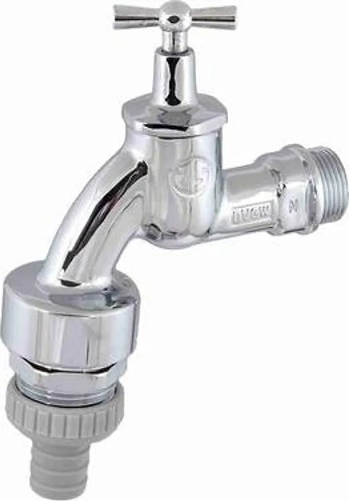 JS Rubinetto Esterno Cromo Lucido 3/4" DVGW con Protezione Antiriflusso