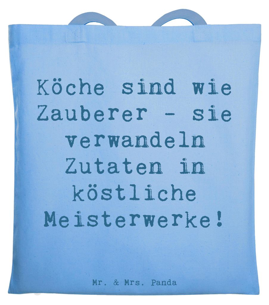Mr. & Mrs. Panda Tote Bag Spruch Koch Zauber - Sky Blue - Geschenk, Laptoptasche, Küche, Künstler, Berufe, Geschenke mit Herz, Einkaufstasche, Ju...