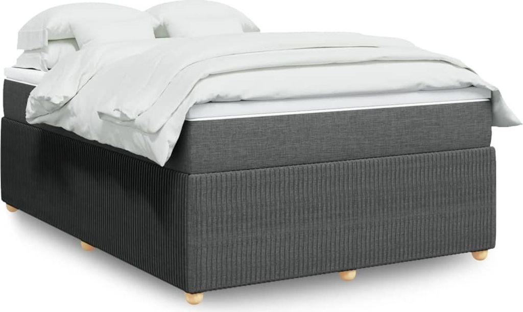 Maison Exclusive - Boxspringbett mit Matratze Dunkelgrau 140x190 cm Stoff