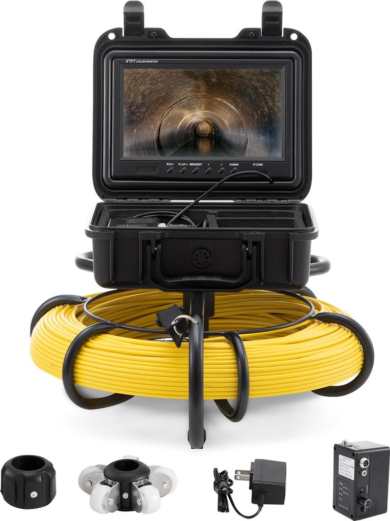 SucceBuy Kanalkamera Rohrinspektionskamera - 9-Zoll-720p-Bildschirm, 300 Fuß. Präzises Rohrinspektionswerkzeug