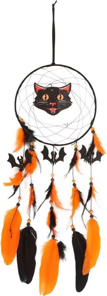 Something Different - Traumfänger, Schwarze Katze, Halloween SD5978 (Einheitsgröße) (Schwarz/Orange)