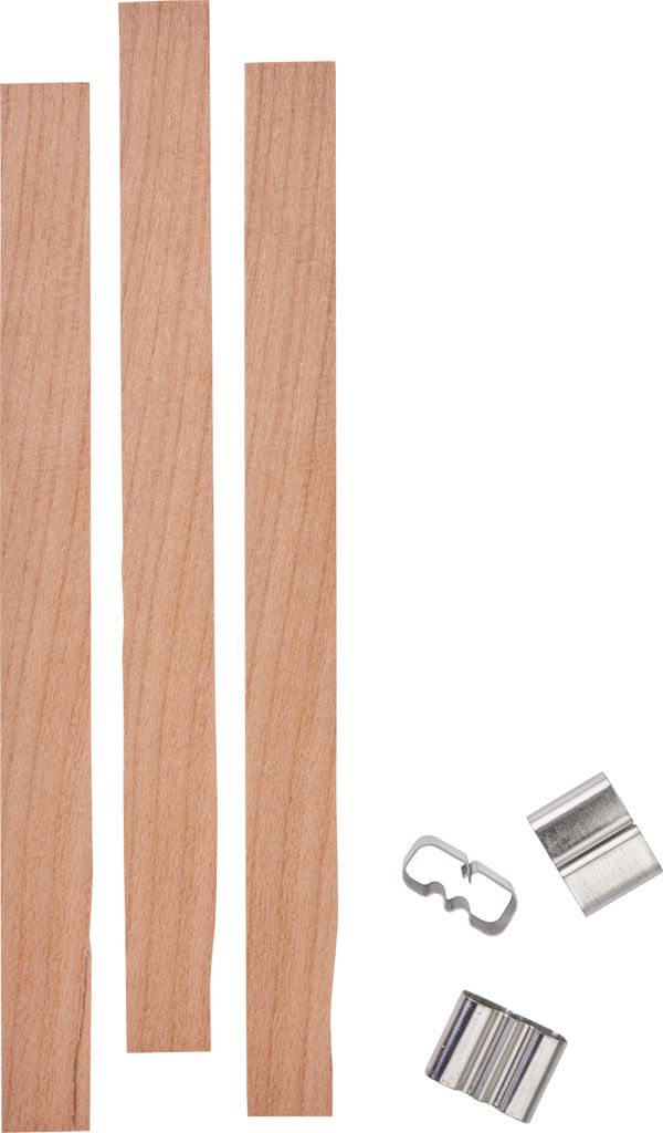 Stellwag creative Holzdochte mit Halter für Kerzen 15 cm 20 Stück nachhaltig 14 mm, 3 Stück
