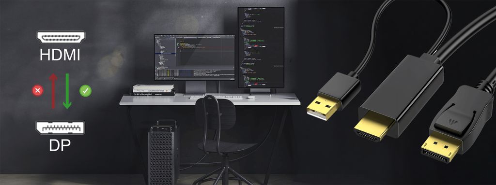 Převodní kabel HDMI na DISPLAYPORT DP 4K 60Hz 1,8 m Reagle Obrázek produktu 7