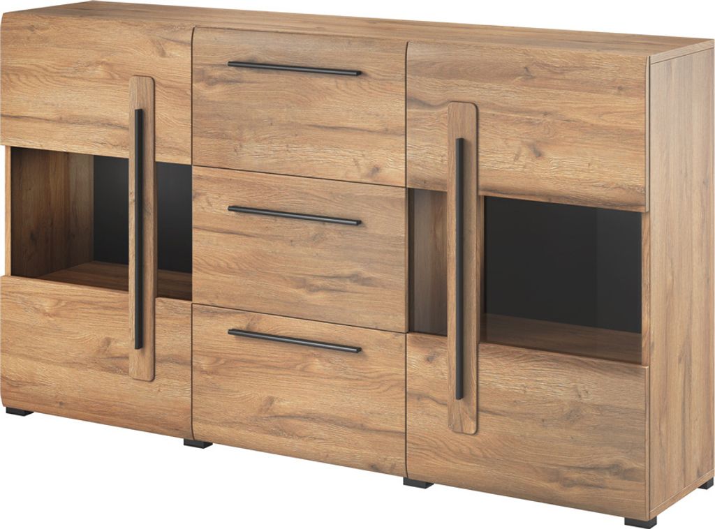 Sideboard Vitrine Eiche Grandson Nb. TURDA-83 modern mit Produktbild 