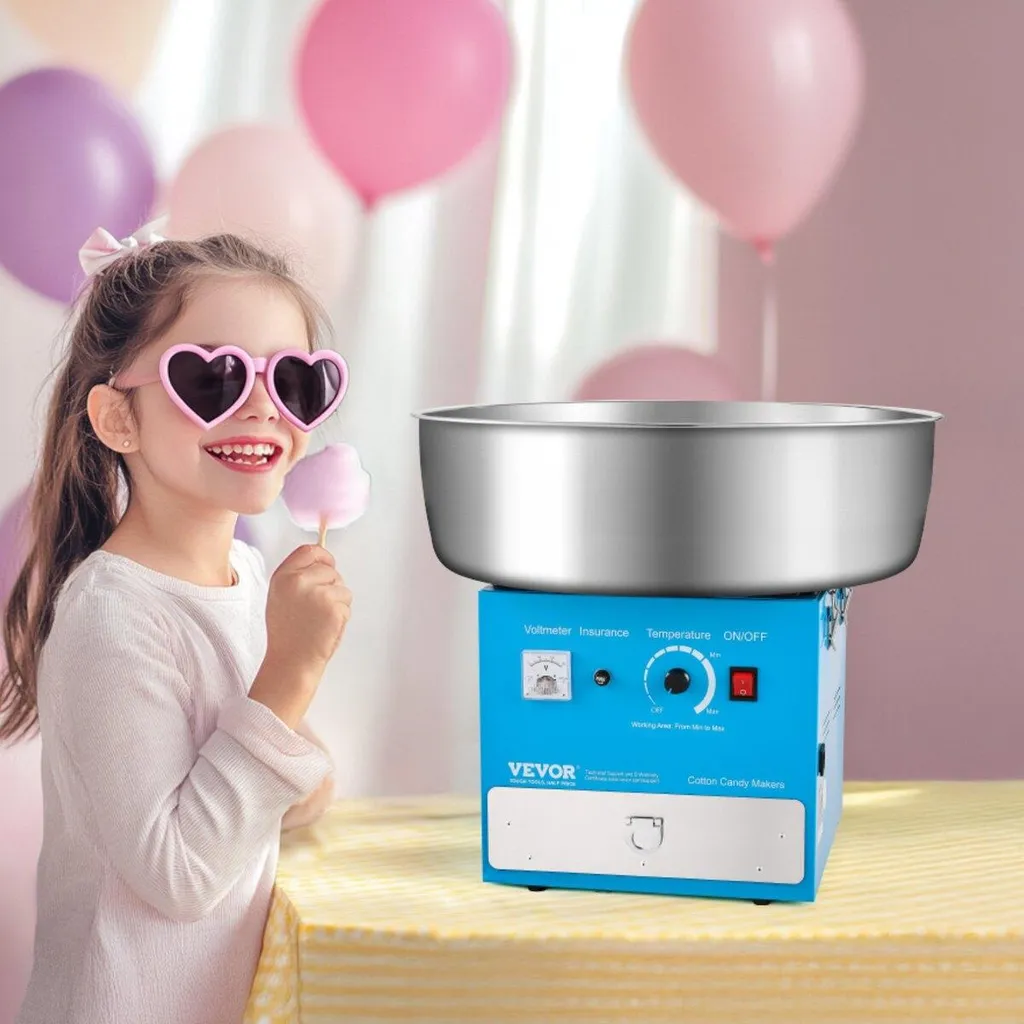 Machine à barbe à papa pour anniversaire et kermesse 1000W bleue pro - 8