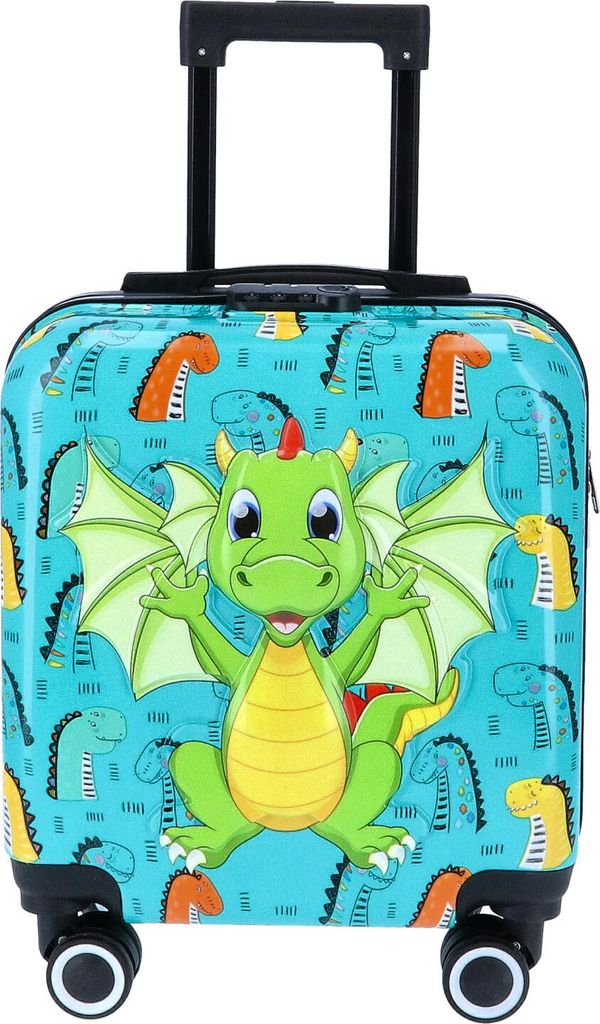 TheTrueC Kindertrolley 4 Rollen Dino  Rosa Produktbild 