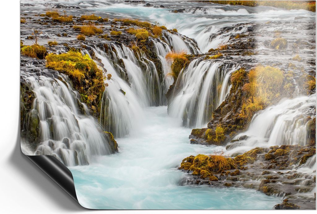 DEQORI Magnetmatte Universal 30x21 cm (A4) 'Herbstlicher Wasserfluss' Magnetfolie Kalender Planer