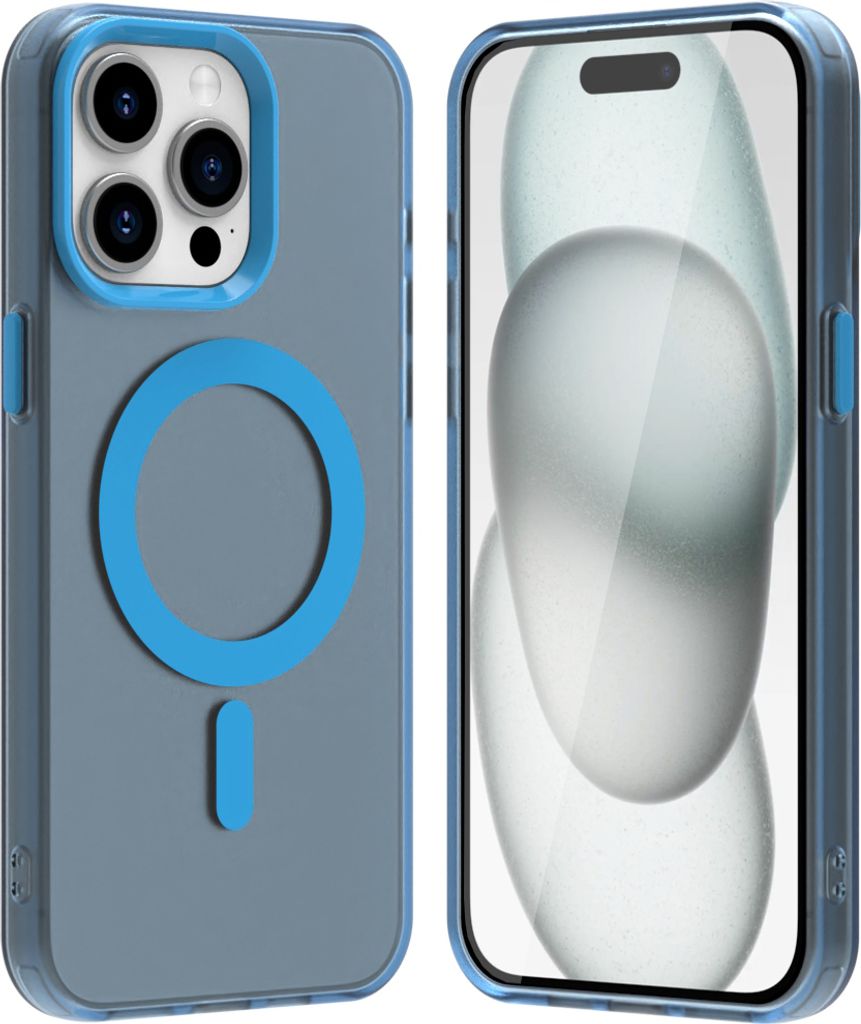 Handyhülle für iPhone 16 Pro, Hülle Kompatibel mit MagSafe, Schlank Durchscheinend Matt Stoßfest Schutzhülle Blau