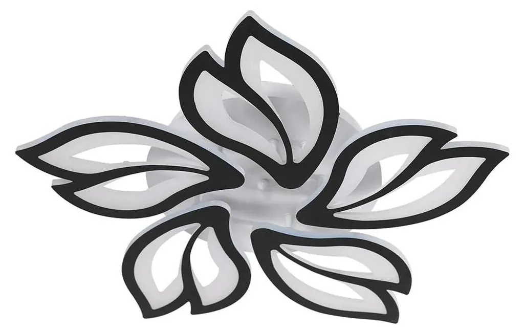 Plafonnier Salon Fleur LED Noir - Éclairage Plafond Chambre Dimmable 45W