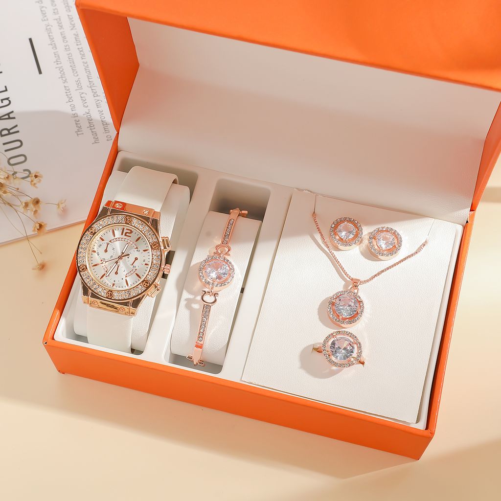 KUGI Quarzuhr Damenuhr Set Damen Halskette aus Metall Produktbild 