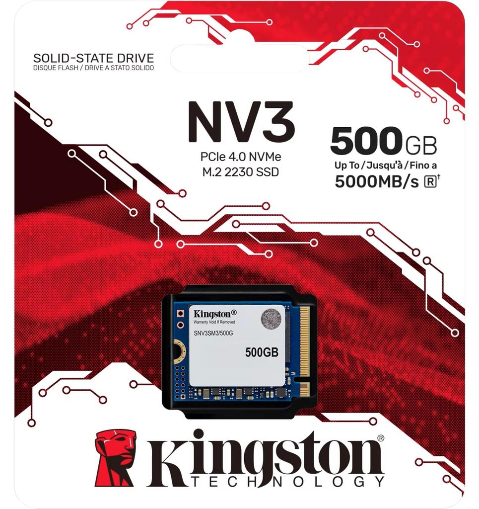 Kingston Technology 500G NV3 M.2 2230 NVMe SSD Immagine del prodotto 