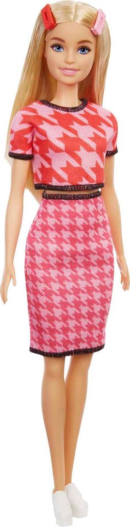 Barbie Fashionistas con top/gonna in pied de poule Immagine del prodotto 