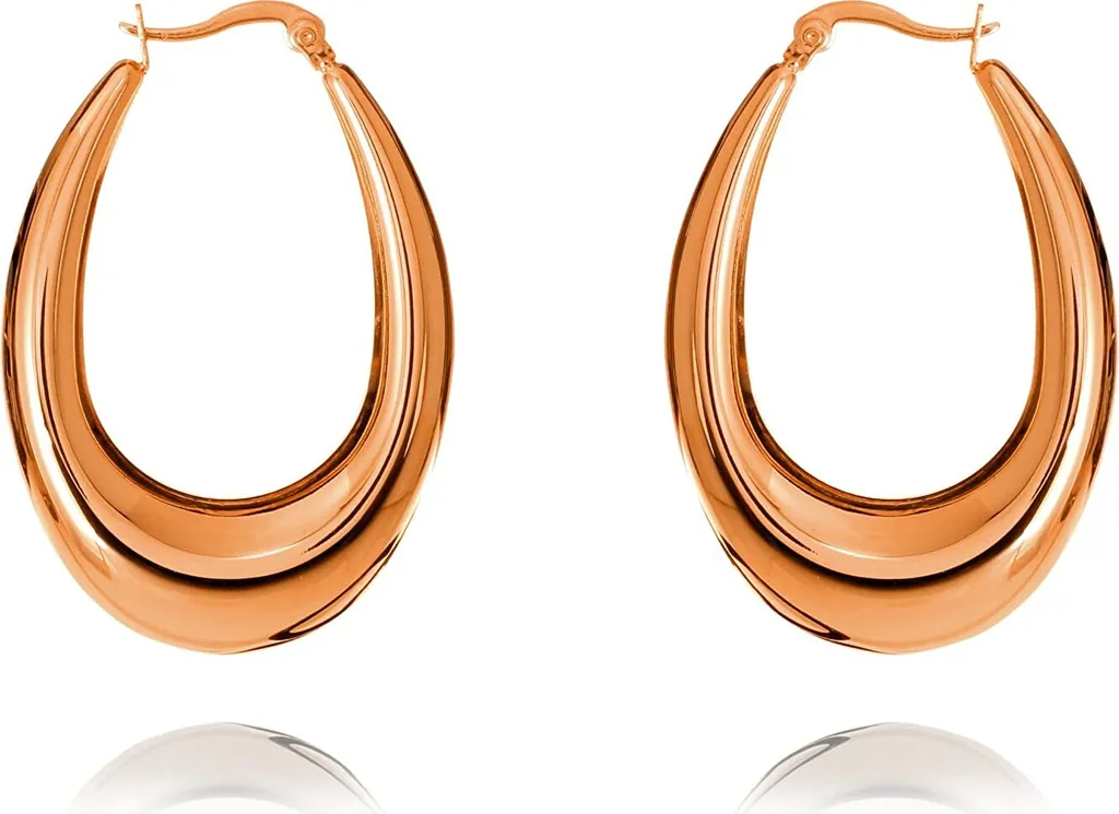 Orecchini da donna in acciaio inossidabile color oro rosa - Altezza 43 mm YSE360.RG