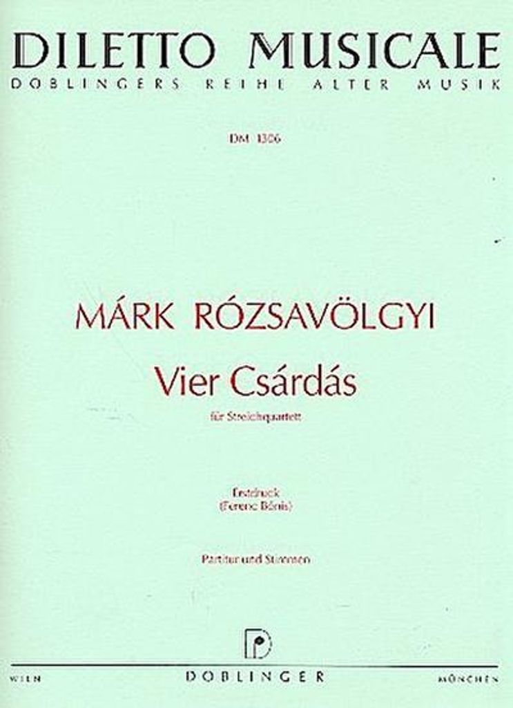 4 Csardas für StreichquartettPartitur und Stimmen