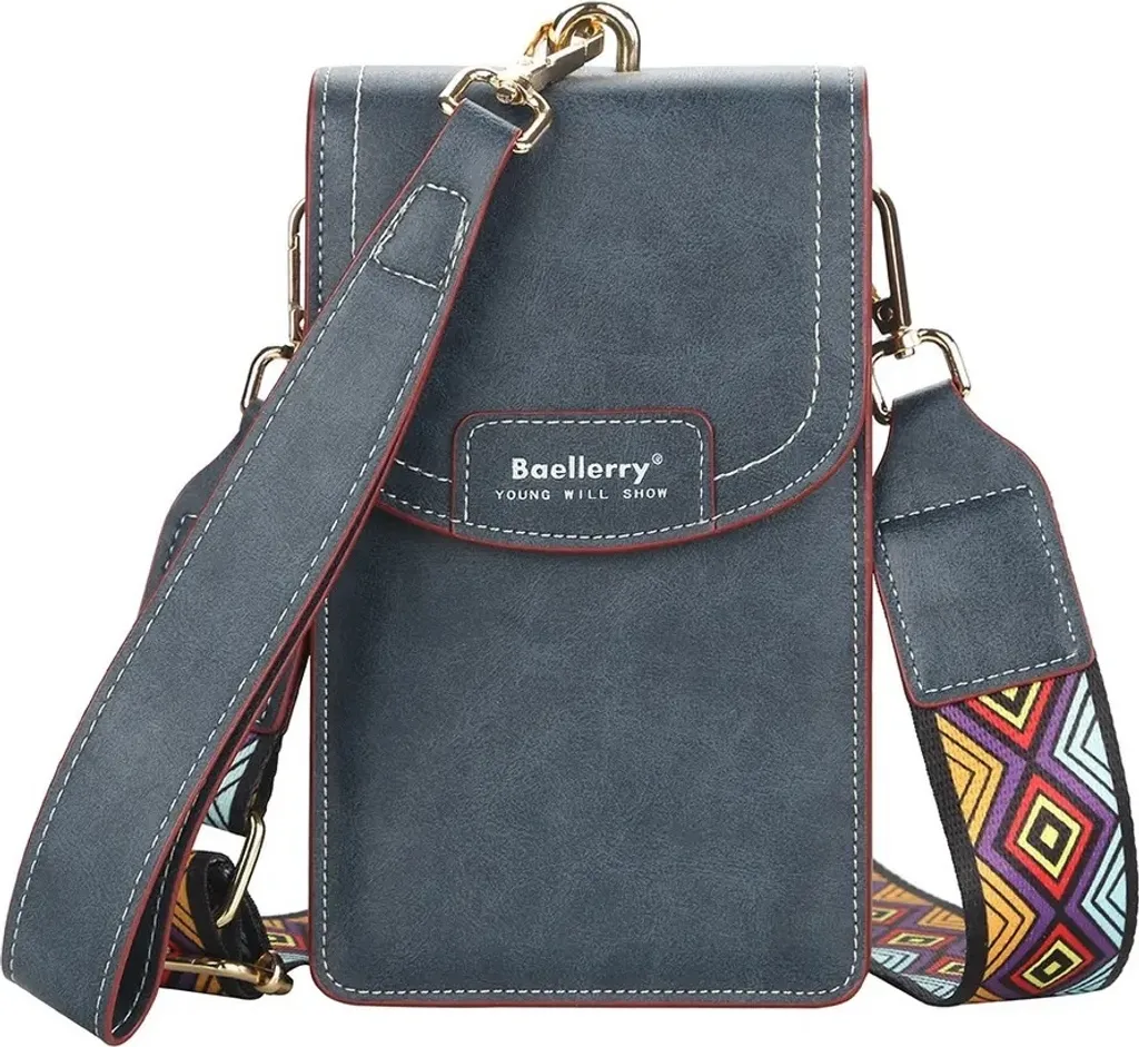 Sac à main Baellerry KP25533 en Cuir PU Bleu Foncé avec Multi-poches
